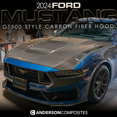 Anderson Composites Double Sided Type-GT5 Carbon Fiber Hood (2024-2025 Mustang) AC-HD24FDMU-GT5-DS