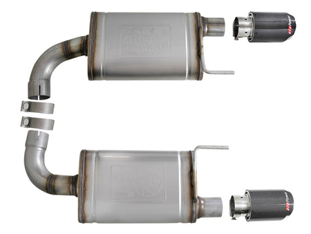 aFe MACH Force Xp SS Axle Back Exhaust System w/ Carbon Fiber Tips 15-17 Ford Mustang GT V8-5.0L - 49-43105-C