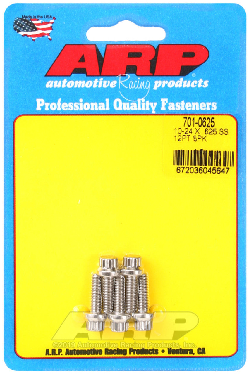 ARP 10-24 x .625 12pt SS bolts - 701-0625