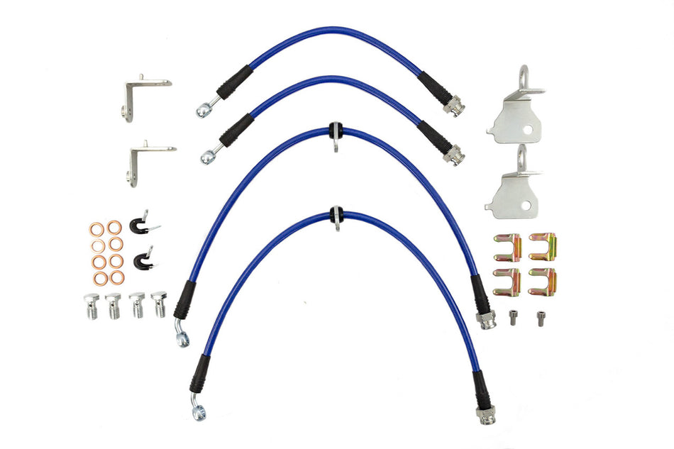 Steeda Stainless Braided Brake Lines Front & Rear (2005 - 2014 Mustang) 475-SBH6101