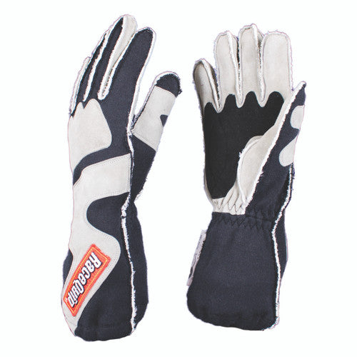 RaceQuip SFI-5 Gray/Black Medium Outseam w/ Closure Glove - 356603