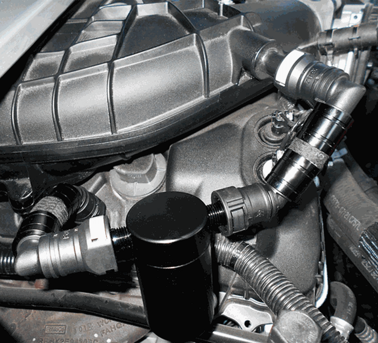 UPR Products Plug N Play Short SC Oil Catch Can Satin (2011 - 2017 Mustang V6) 5028-110
