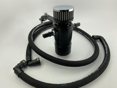 UPR Products Billet Dual Inlet Breather Tank Plug N Play Black (2011-2023 Mustang GT) 5029-221