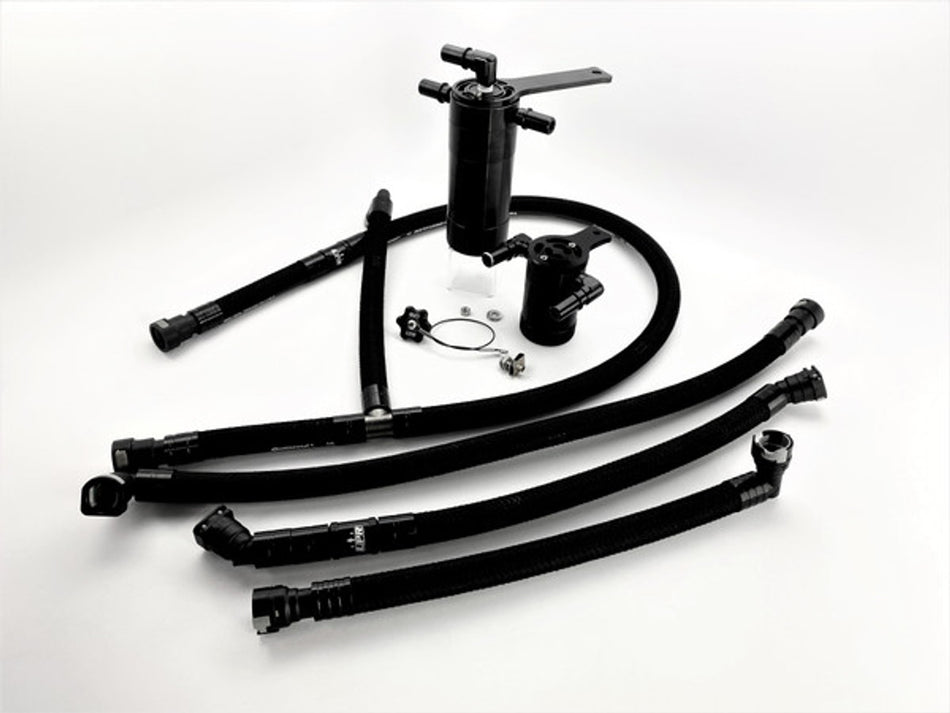 UPR Products Oil Catch Can Separator Dual Valve Plug-N-Play Black (2024-2025 Mustang EcoBoost) 5030-293-1-CSCC