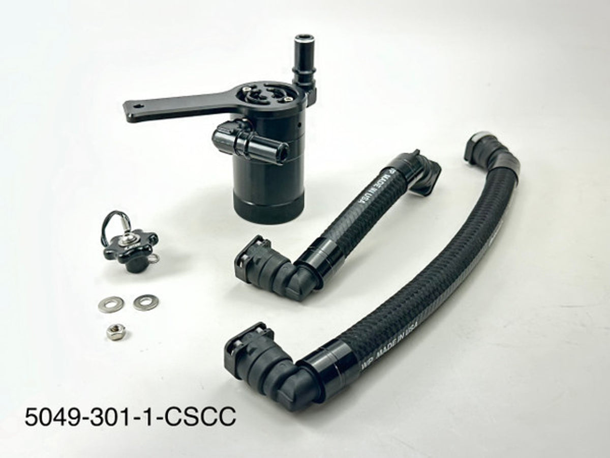 UPR Plug N Play Oil Clean Side Catch Can Black (2024 - 2025 Mustang GT w/ Roush Supercharger) 5049-301-1-CSCC