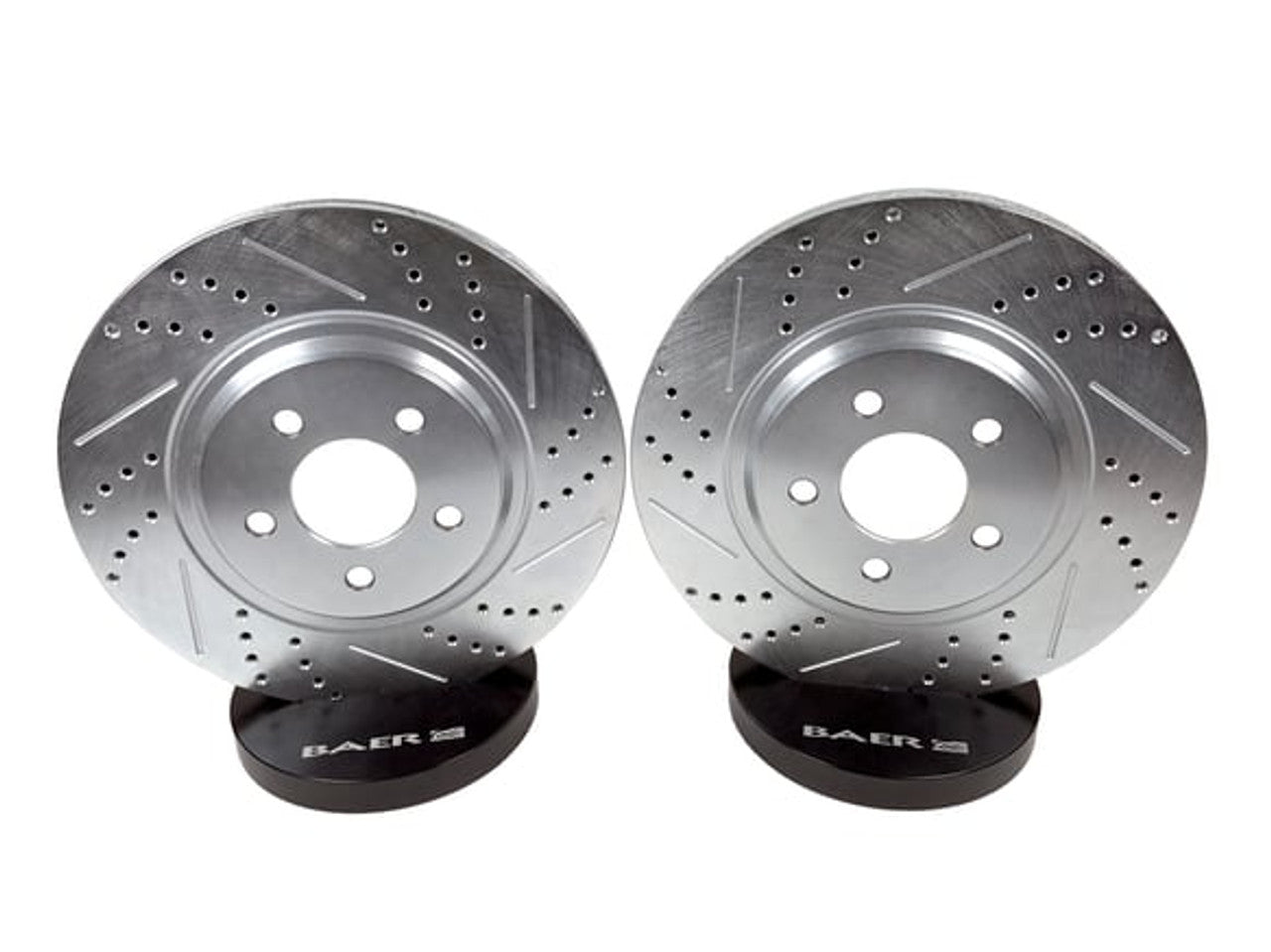 Baer Slotted Drilled Zinc-Plated Sport Rear Rotor Pair (2005 - 2014 Mustang) 54131-020