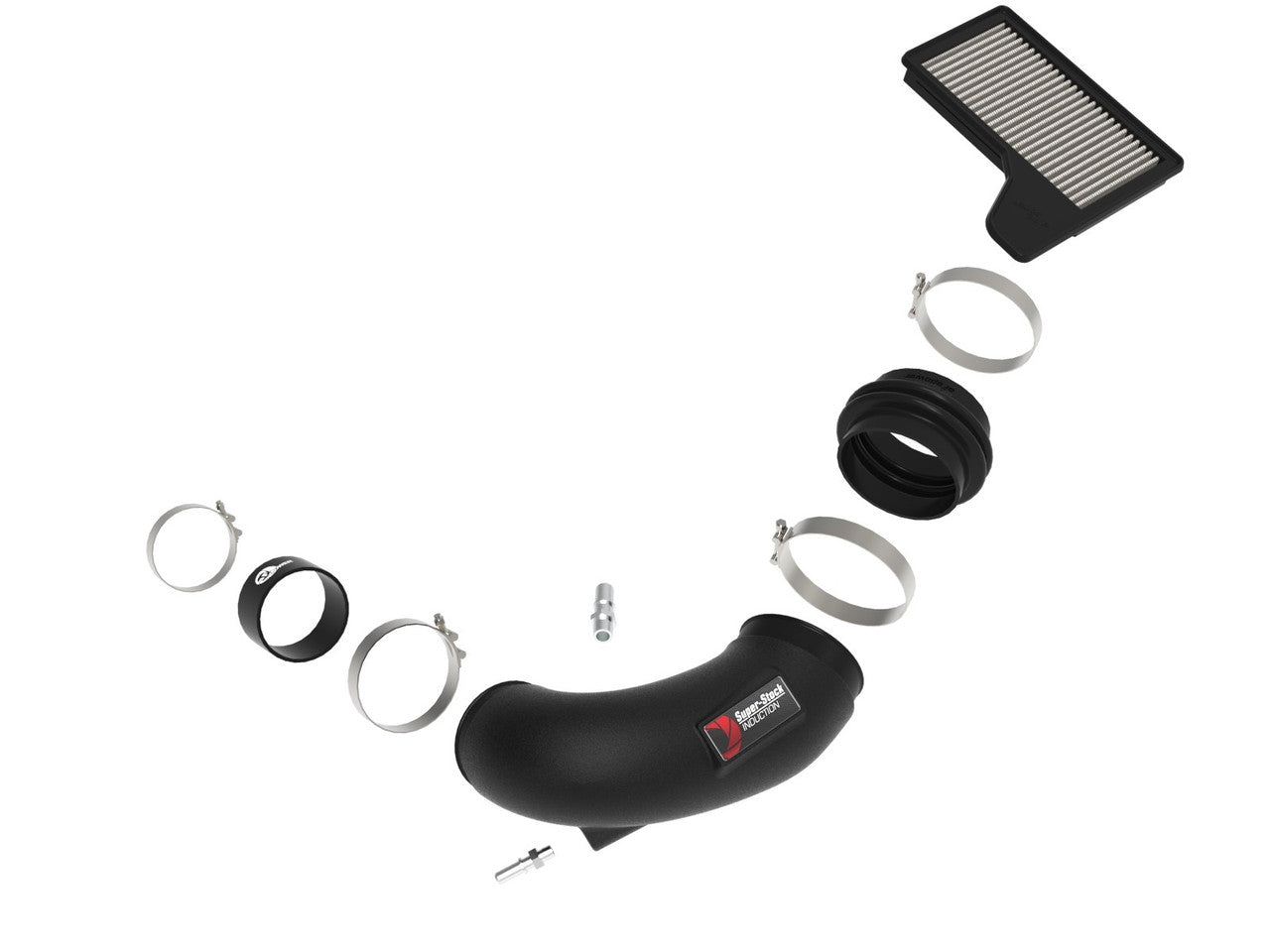 aFe Super Stock Induction System w/Pro Dry S Filter (2015-2017 Mustang GT) 55-10004D