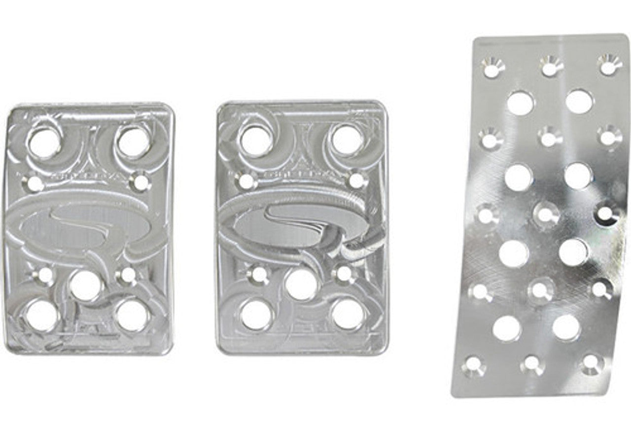 Steeda Pedal Covers 3pc Flat Gas Aluminum (1979 - 2004 Mustang Manual) 555-1155