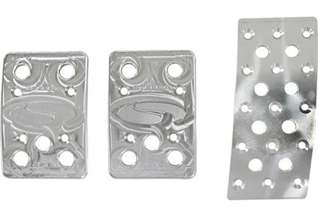 Steeda Pedal Covers 3pc Flat Gas Aluminum (1979 - 2004 Mustang Manual) 555-1155