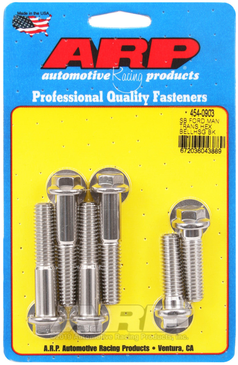 ARP Small Block Ford Manual Transmission Hex Bellhousing Bolt Kit - Polished Stainless Steel - 454-0903