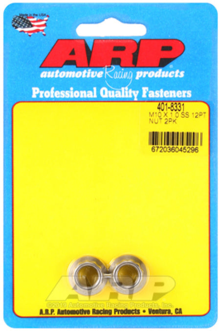 ARP M10 x 1.0 SS 12pt Nut Kit (2/pkg) - 401-8331