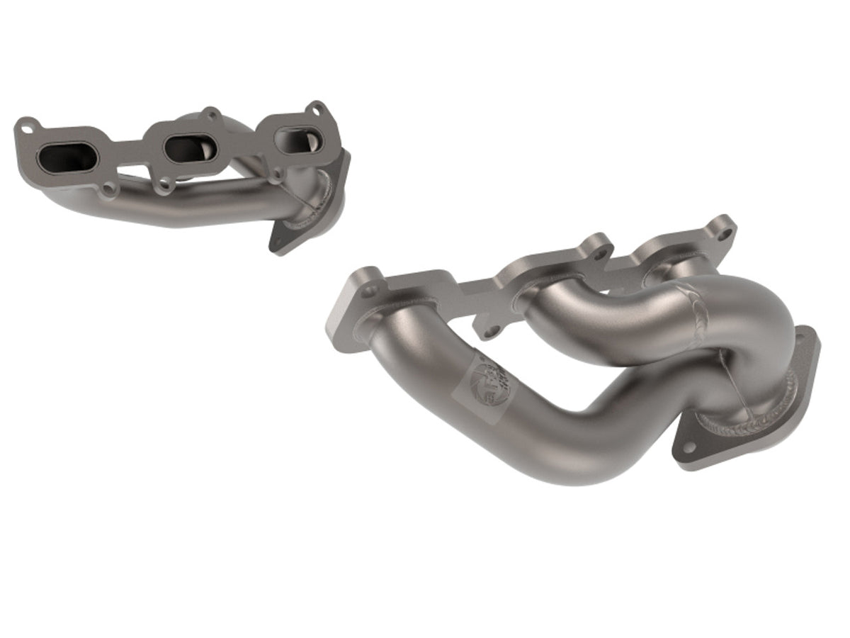 aFe Twisted Steel Shorty Header 11-17 Ford Mustang V6-3.7L - Titanium Coat Finish - 48-43031-T