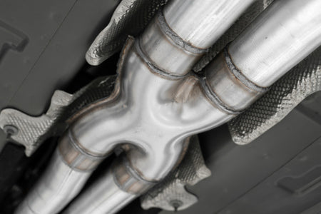 MBRP 15-16 Dodge Challenger RT 5.7L Aluminized Steel 3in Dual Rear Cat-back Quad Tips - Street - S7115AL