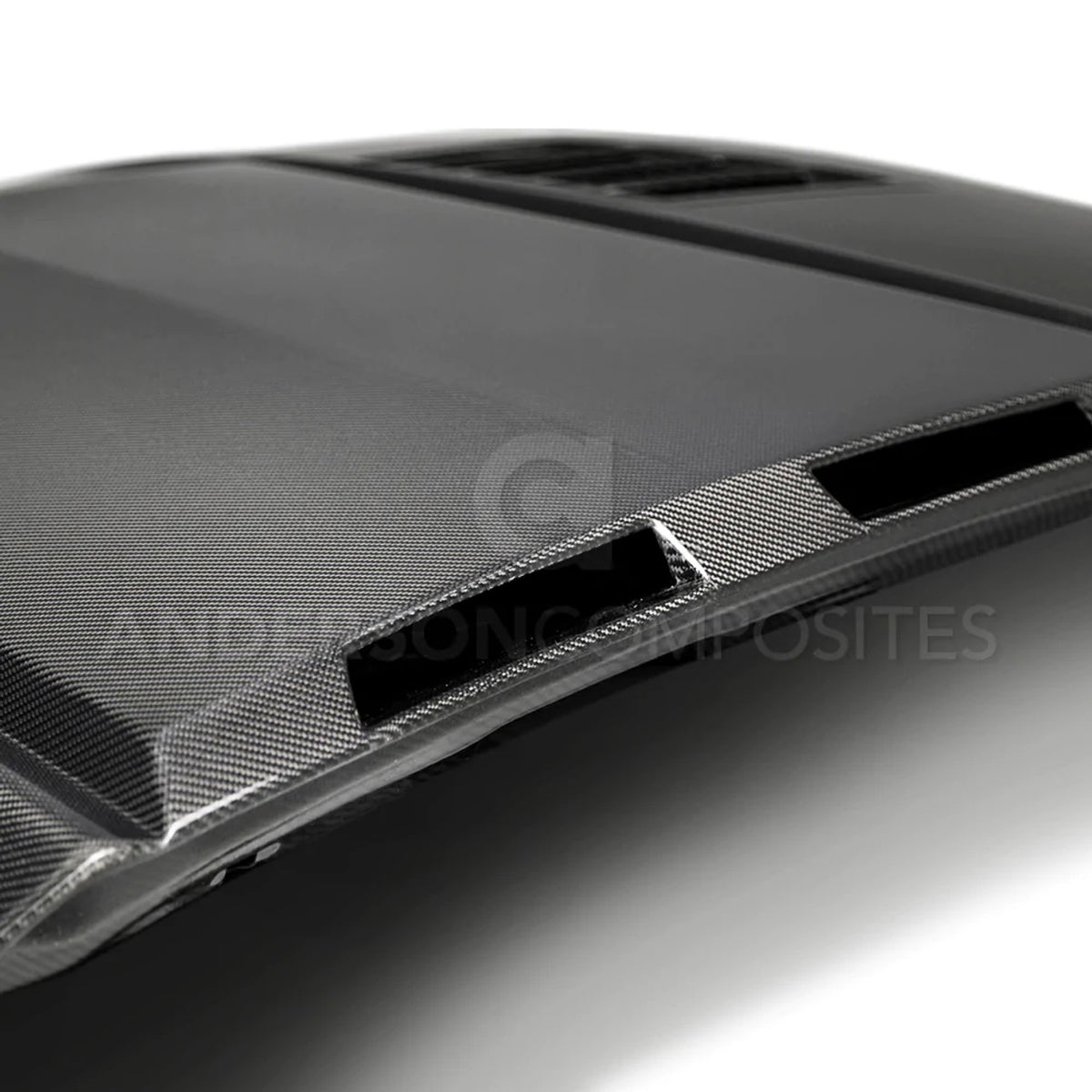 Anderson Composites Ram Air Double Sided Carbon Fiber Hood (2018-2023 Mustang) AC-HD18FDMU-AB-DS