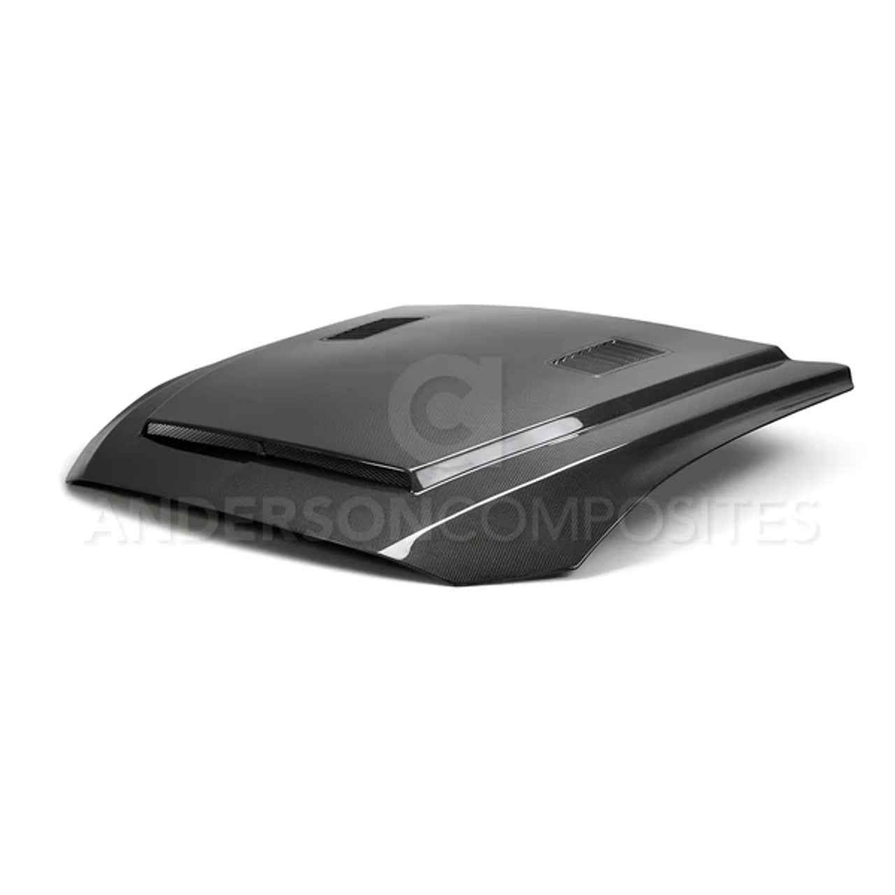 Anderson Composites Super Snake Style Double sided Carbon Fiber Hood (2018-2023 Mustang) AC-HD18FDMU-SN-DS