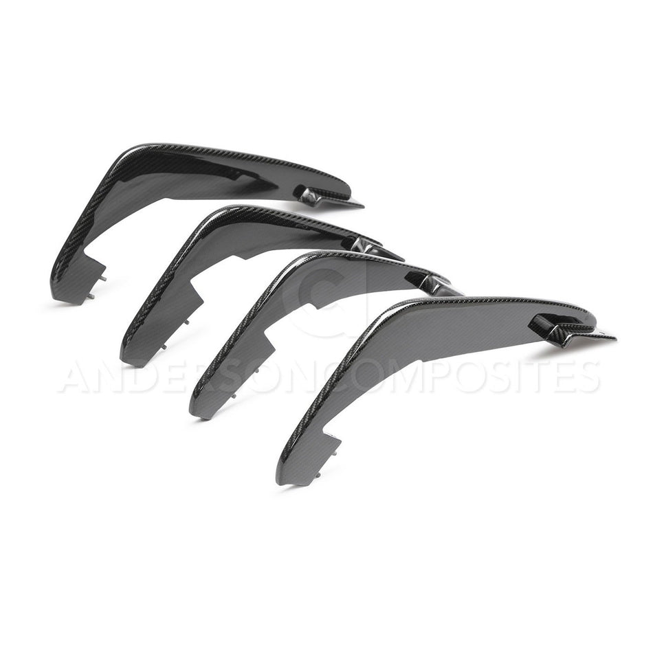 Anderson Composites Carbon Fiber Rear Diffuser Fins (2020-2021 Corvette C8) AC-RDF20CHC8