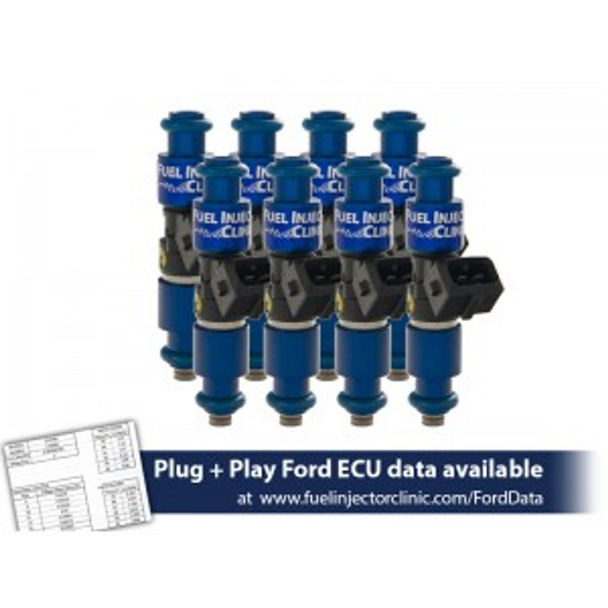 FIC 1200cc Injector Set High Z (2005-2026 Mustang GT / GT350 / Boss 302 / 99-04 Cobra / 2011-2026 F-150) IS403-1200H