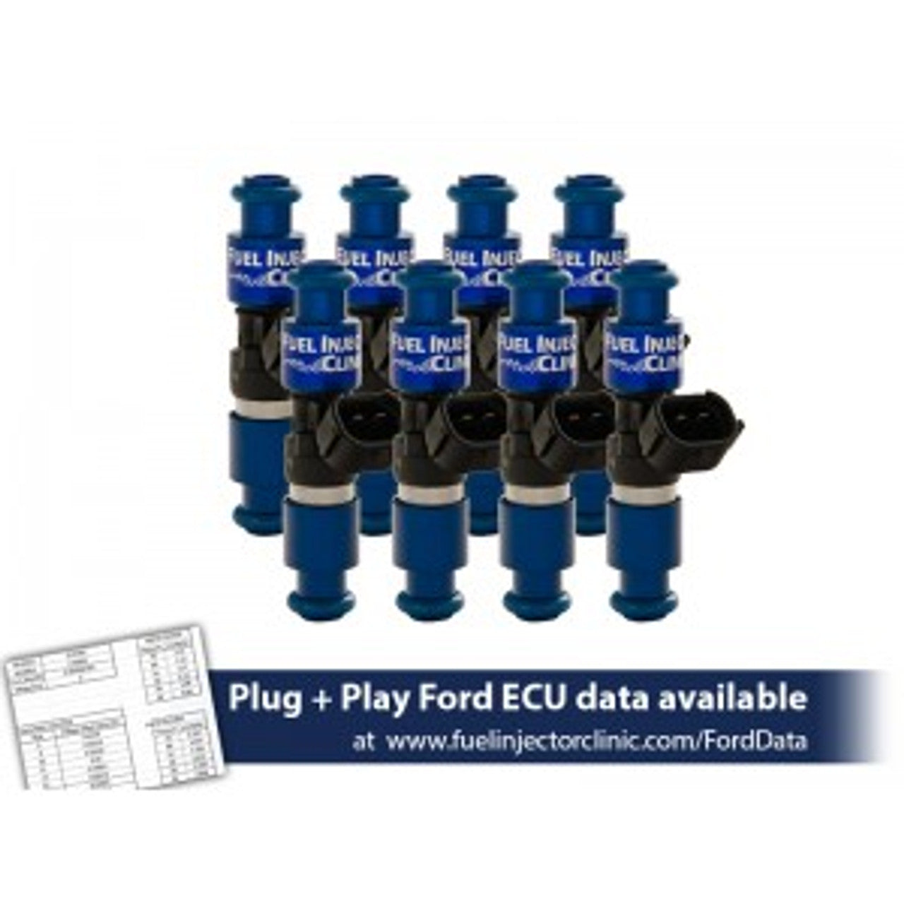 FIC 2150cc Injector Set High Z (2005-2026 Mustang GT / GT350 / Boss 302 / 99-04 Cobra / 2011-2026 F-150) IS403-2150H