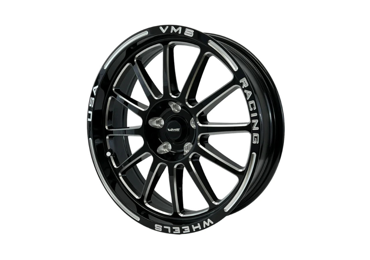 VMS 18X5 Front Black Hawk Drag Race Wheel (10-23 Camaro/14-17 SS/08-14 CTSV) VWBH018