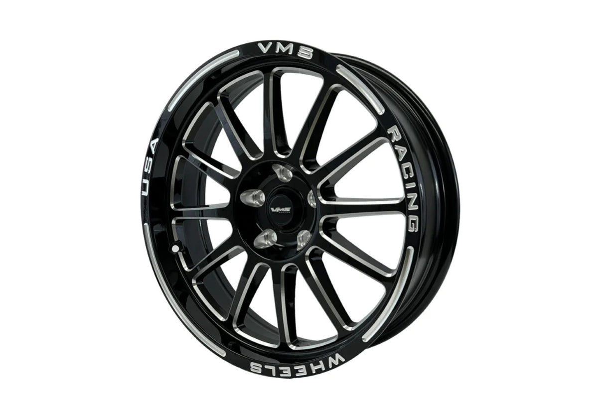 VMS 18X5 Front Black Hawk Drag Race Wheel (2005-2023 Mustang / 2024 Mustang) VWBH014