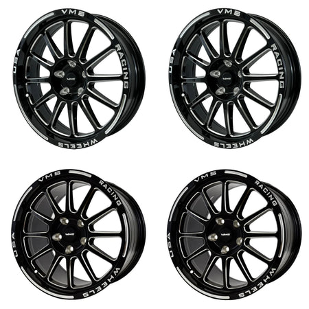 VMS Front & Rear Black Hawk Drag Wheel Set (10-23 Camaro/14-17 SS/08-14 CTSV)