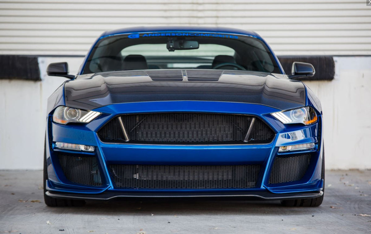 Anderson Composites Carbon Fiber Double Sided Hood Type GT5 (2018-2023 Mustang) AC-HD18FDMU-GT5-DS