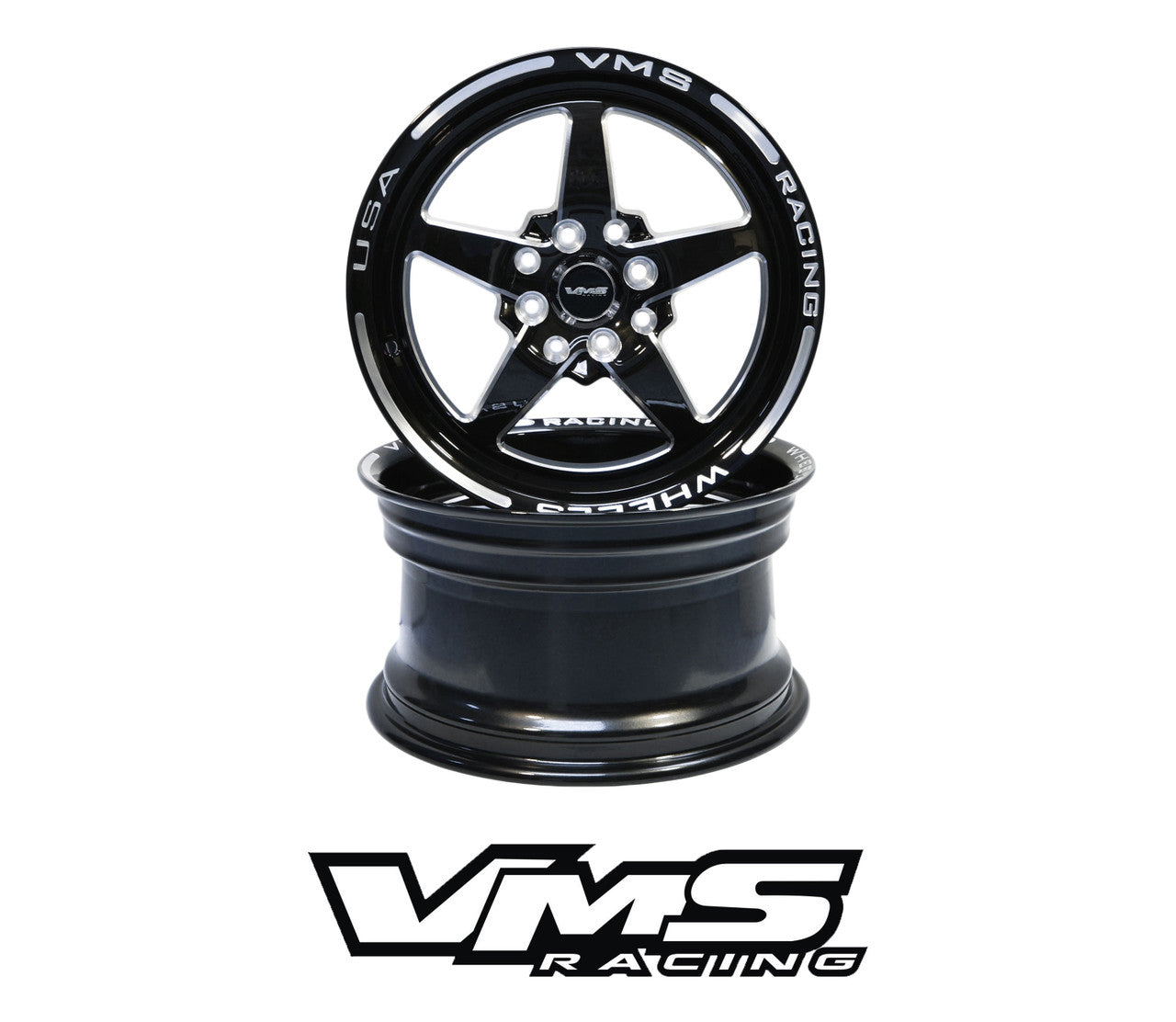 VMS 15x8 Front/Rear Street Drag Race V-Star Wheel (Foxbody Mustang) VWST017