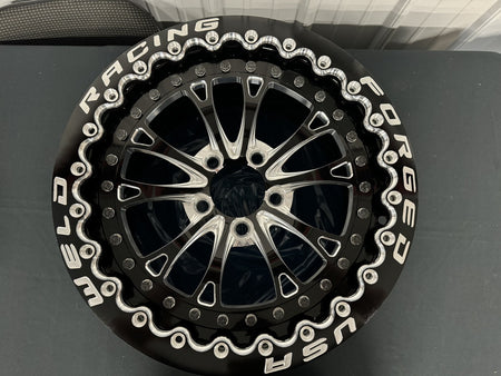 Weld Vitesse 17x10 Beadlock Drag Wheel Black Center / Black Shell Black Lip (2015 - 2023 Mustang / 2024 - 2025 Mustang Non PP & Darkhorse) 94LT7100A80SBL-BLACK
