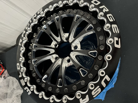 Weld Vitesse 17x10 Beadlock Drag Wheel Black Center / Black Shell Black Lip (2015 - 2023 Mustang / 2024 - 2025 Mustang Non PP & Darkhorse) 94LT7100A80SBL-BLACK