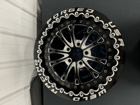 Weld Vitesse 17x10 Beadlock Drag Wheel Black Center / Black Shell Black Lip (2015 - 2023 Mustang / 2024 - 2025 Mustang Non PP & Darkhorse) 94LT7100A80SBL-BLACK