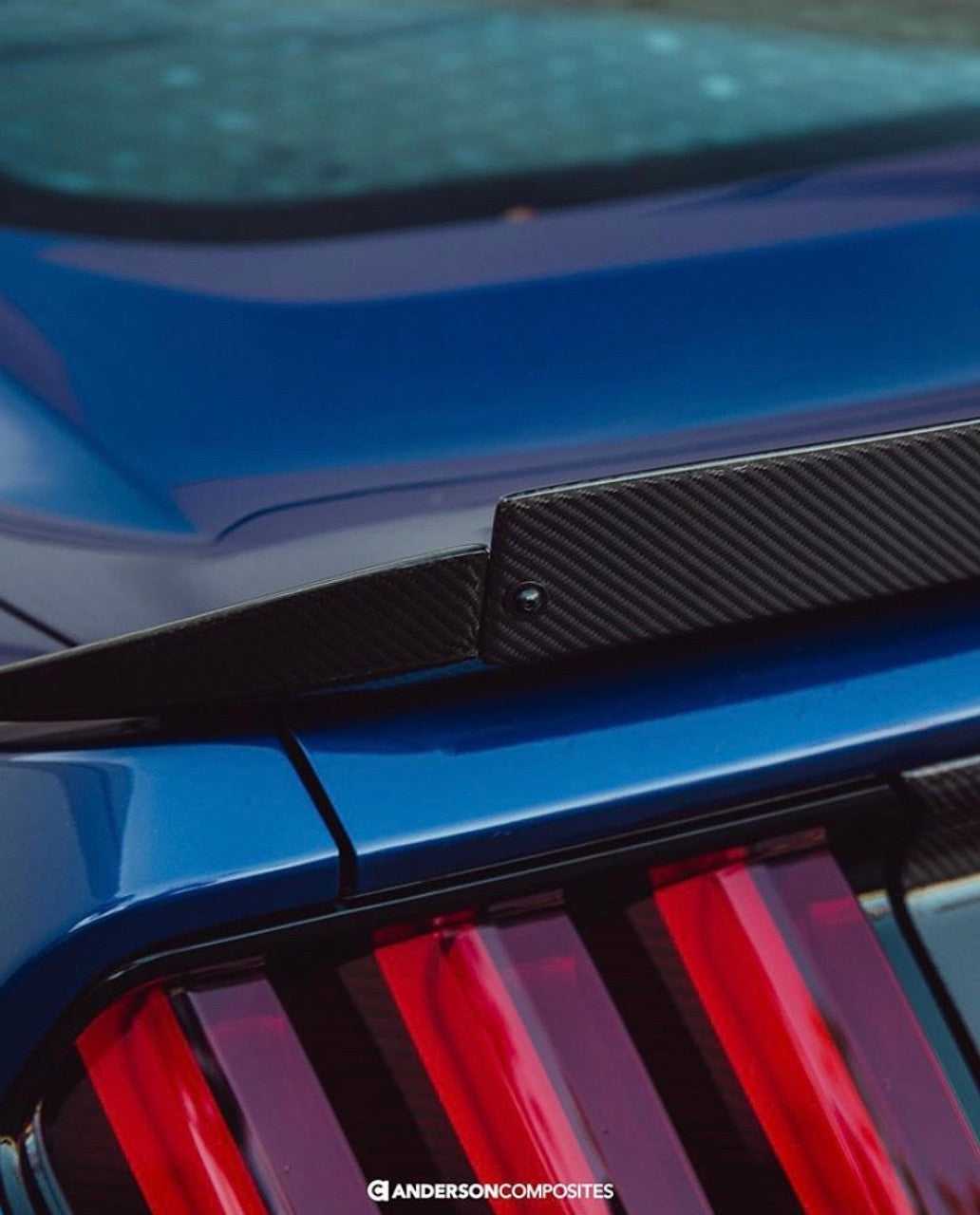 Anderson Composites Carbon Fiber Track Pack Style Spoiler Adjustable (2015-2023 Mustang) AC-RS15FDMU-ST