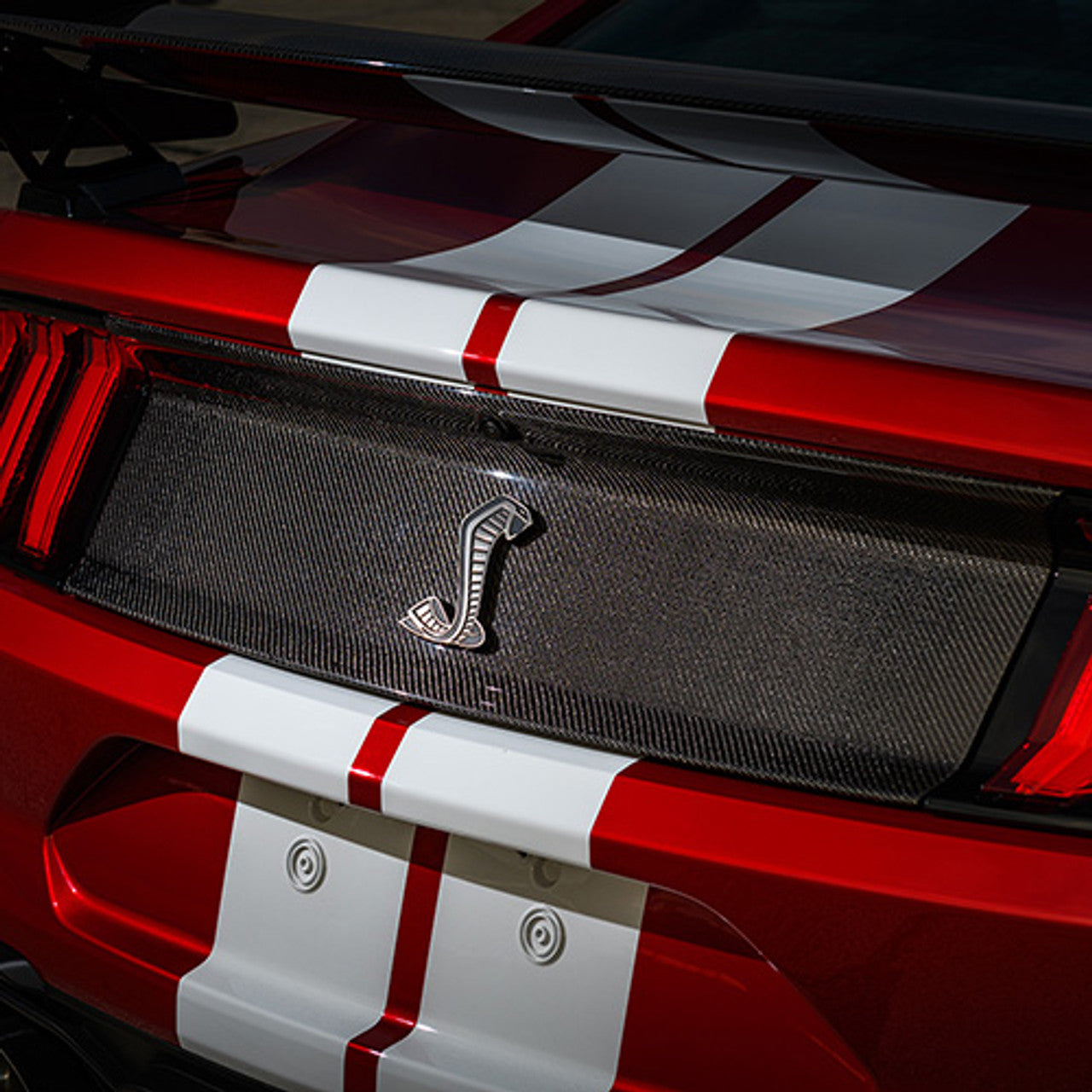 Shelby American GT500 Carbon Fiber Rear Deck Lid Trim Panel (2016 - 2022 GT500) M-16600-MCF