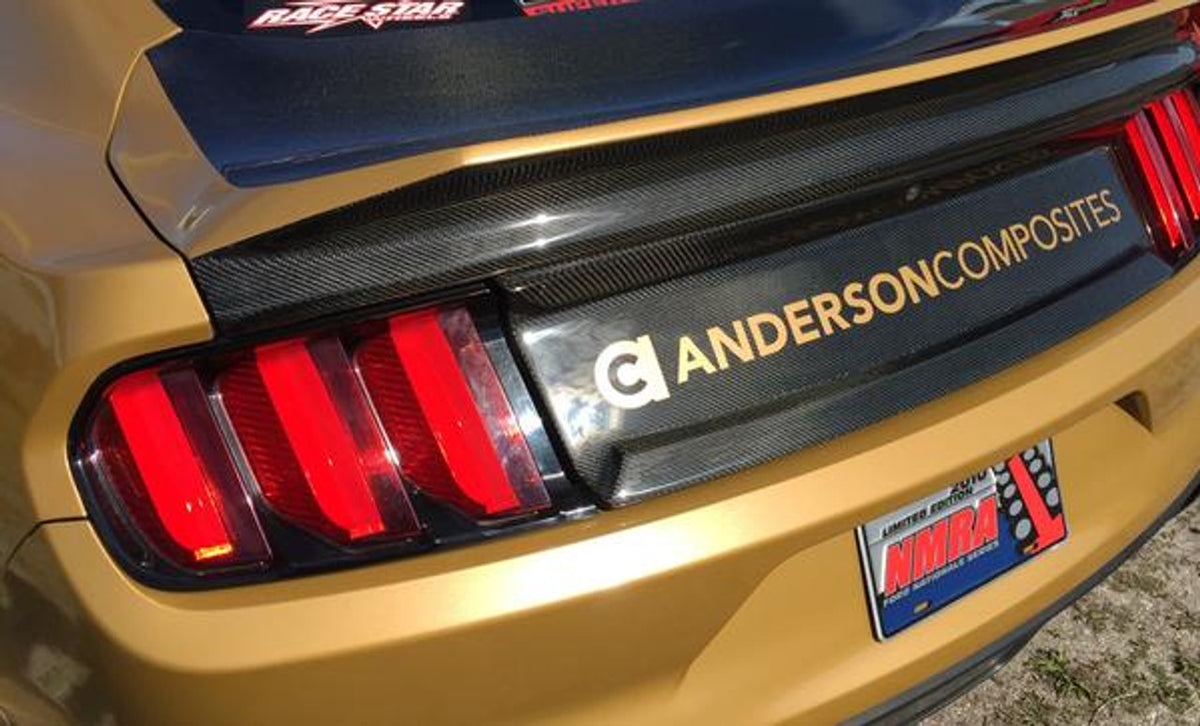 Anderson Composites Carbon Fiber Double Sided Decklid w/Integrated Spoiler (2015-2023 Mustang) AC-TL15FDMU-SA-DS