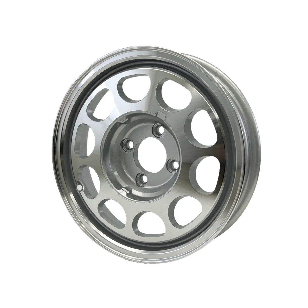 VMS Wheels Phone Dial 15X3.5 4X108 -13 ET 73.1 CB Silver Machined Finish (1979-1993 Mustang) VWPD002