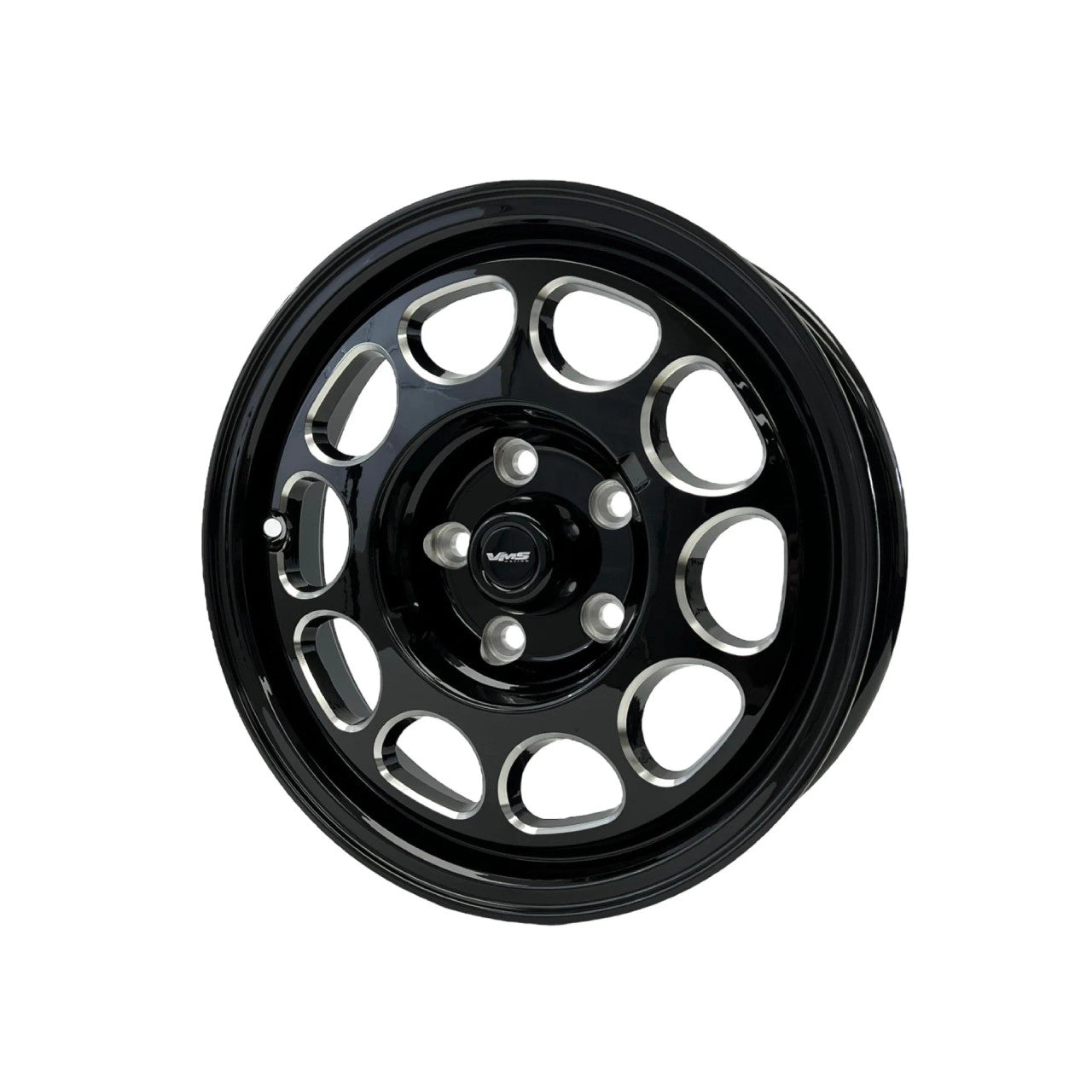VMS Wheels Phone Dial 15X3.5 4X108 -13 ET 73.1 CB Black Milling Finish (1979-1993 Mustang) VWPD001