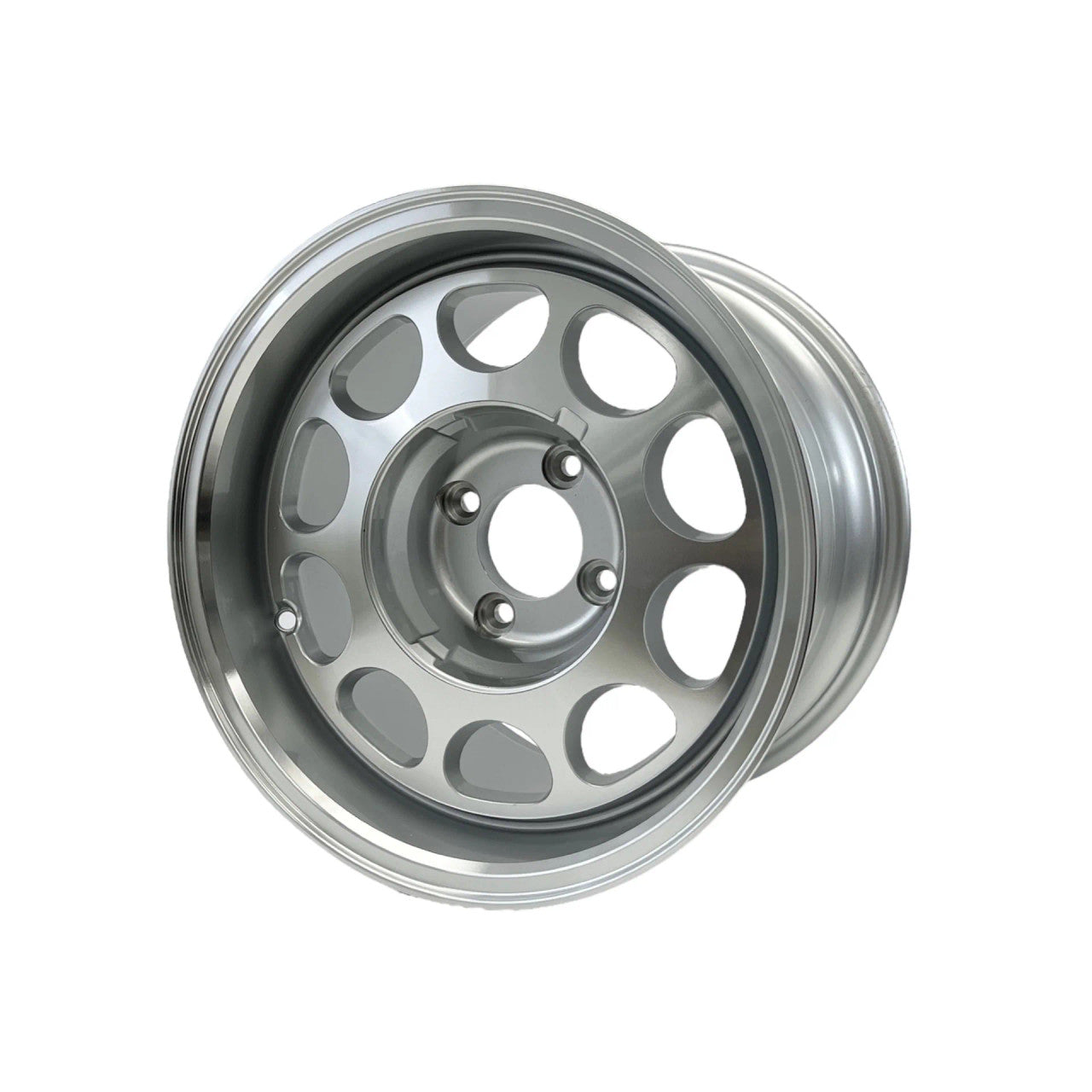 VMS Wheels Phone Dial 15X10 5X114.3 20 ET 73.1 CB Silver Machined Finish (1979-1993 Mustang) VWPD008