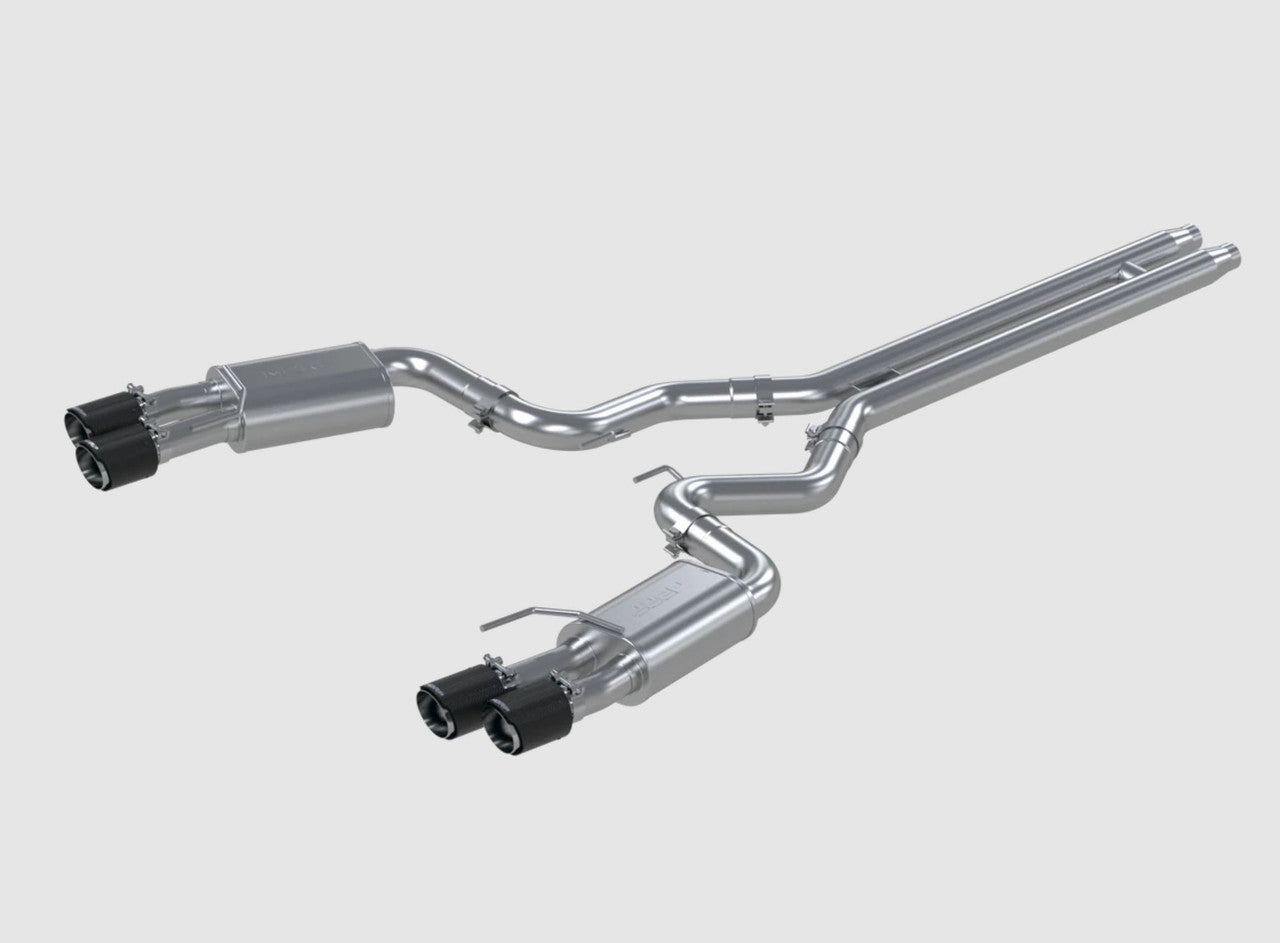MBRP 3" Street Catback Exhaust w/Quad Carbon Fiber Tips (2018-2023 Mustang Coupe Only) S72053CF