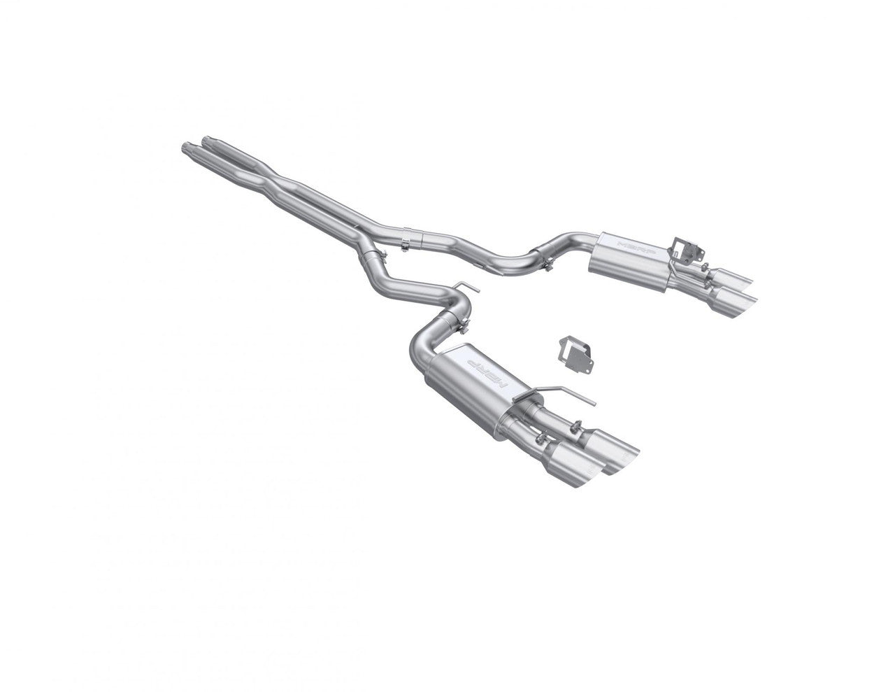 MBRP Street Series 3" Catback Exhaust Dual Split Rear Quad T304 Stainless Tips (2024-2025 Mustang GT) S7280304