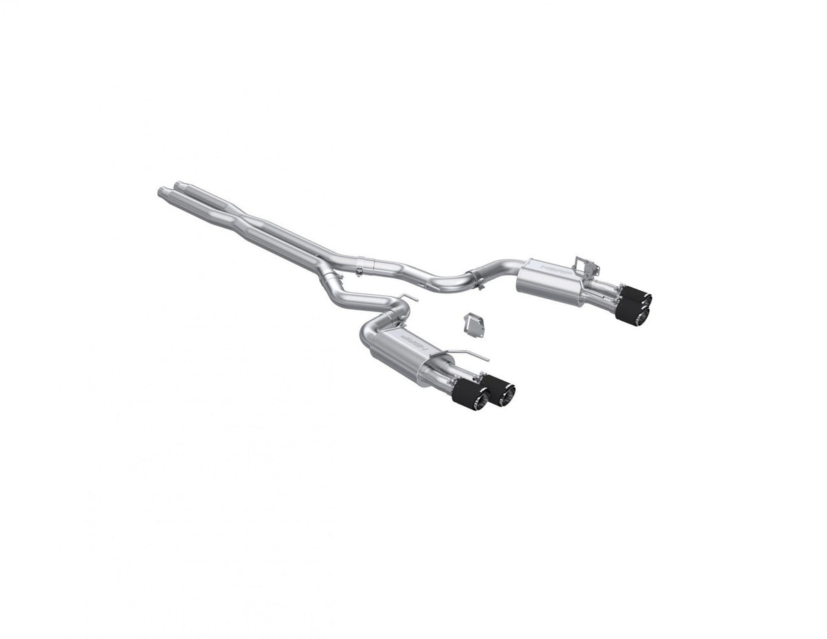 MBRP Street Series 3" Catback Exhaust Dual Split Rear Quad Carbon Fiber Tips (2024-2025 Mustang GT) S72803CF