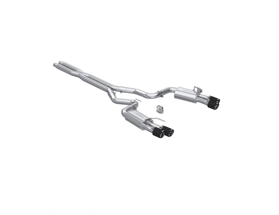 MBRP Street Series 3" Catback Exhaust Dual Split Rear Quad Carbon Fiber Tips (2024-2025 Mustang GT) S72803CF