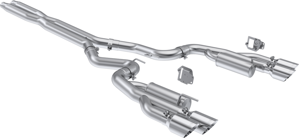 MBRP Race Series 3" Catback Exhaust Dual Split Rear Quad T304 Stainless Tips (2024-2025 Mustang GT) S7282304