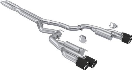MBRP Race Series 3" Catback Exhaust Dual Split Rear Quad Carbon Fiber Tips (2024-2025 Mustang GT) S72823CF