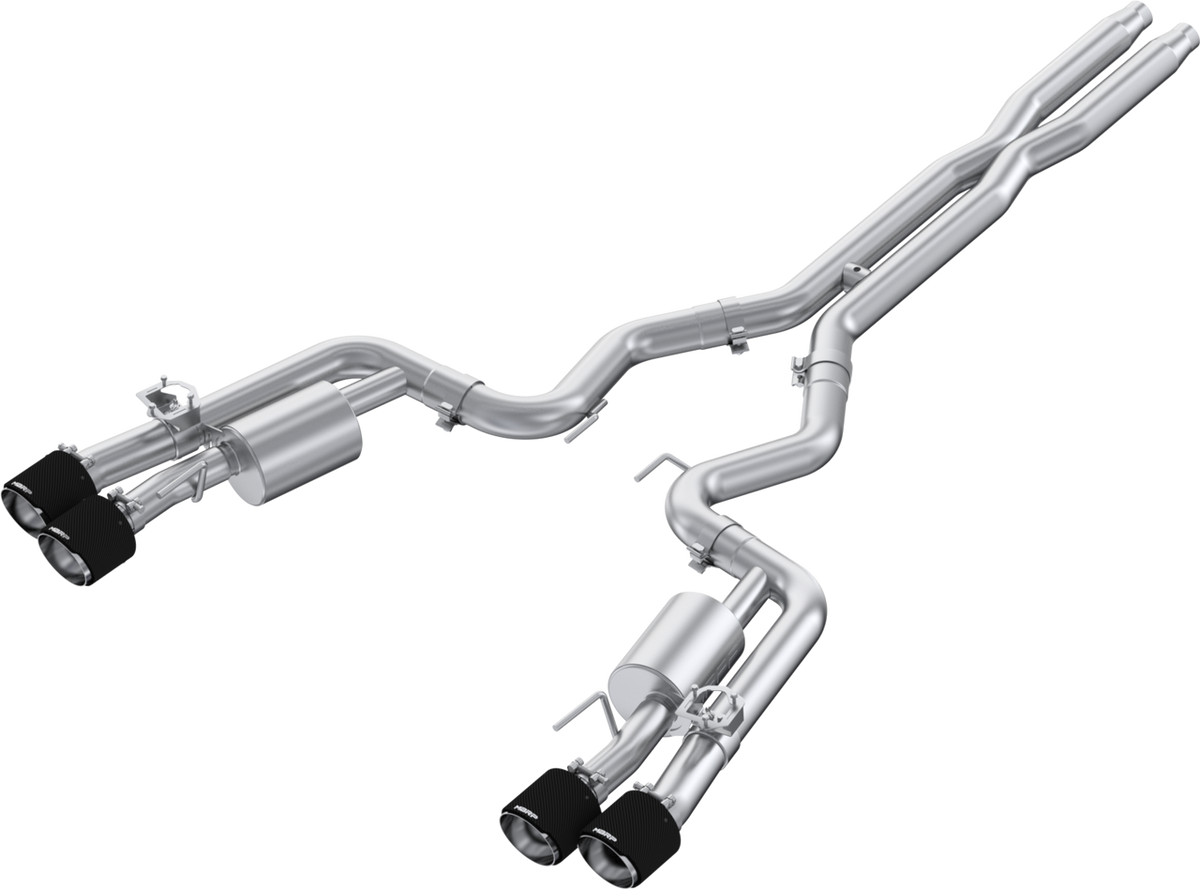 MBRP 3" Catback Exhaust Dual Split Rear Exit Exhaust w/ Quad Carbon Fiber Tips (2024 - 2026 Mustang Dark Horse) S72843CF
