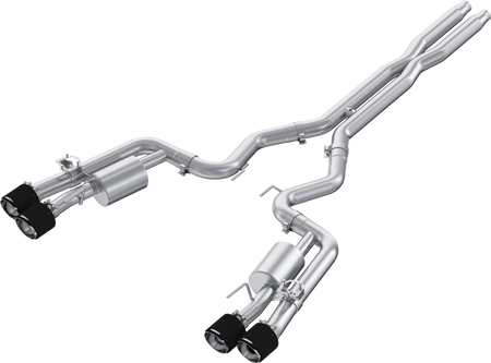 MBRP 3" Catback Exhaust Dual Split Rear Exit Exhaust w/ Quad Carbon Fiber Tips (2024 - 2026 Mustang Dark Horse) S72843CF