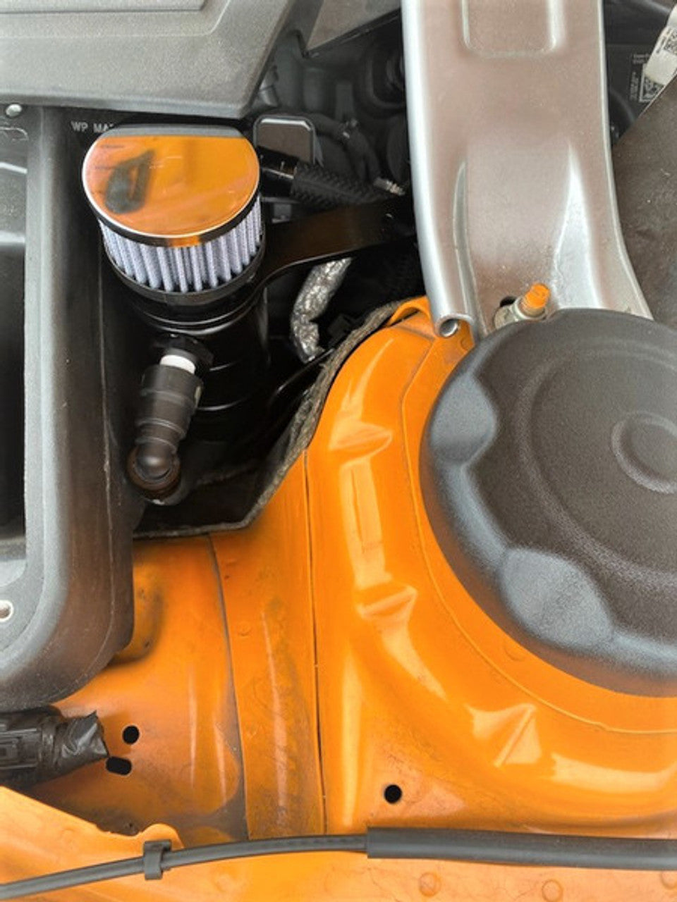 UPR Products Billet Dual Inlet Breather Tank Plug N Play Black (2011-2023 Mustang GT) 5029-221