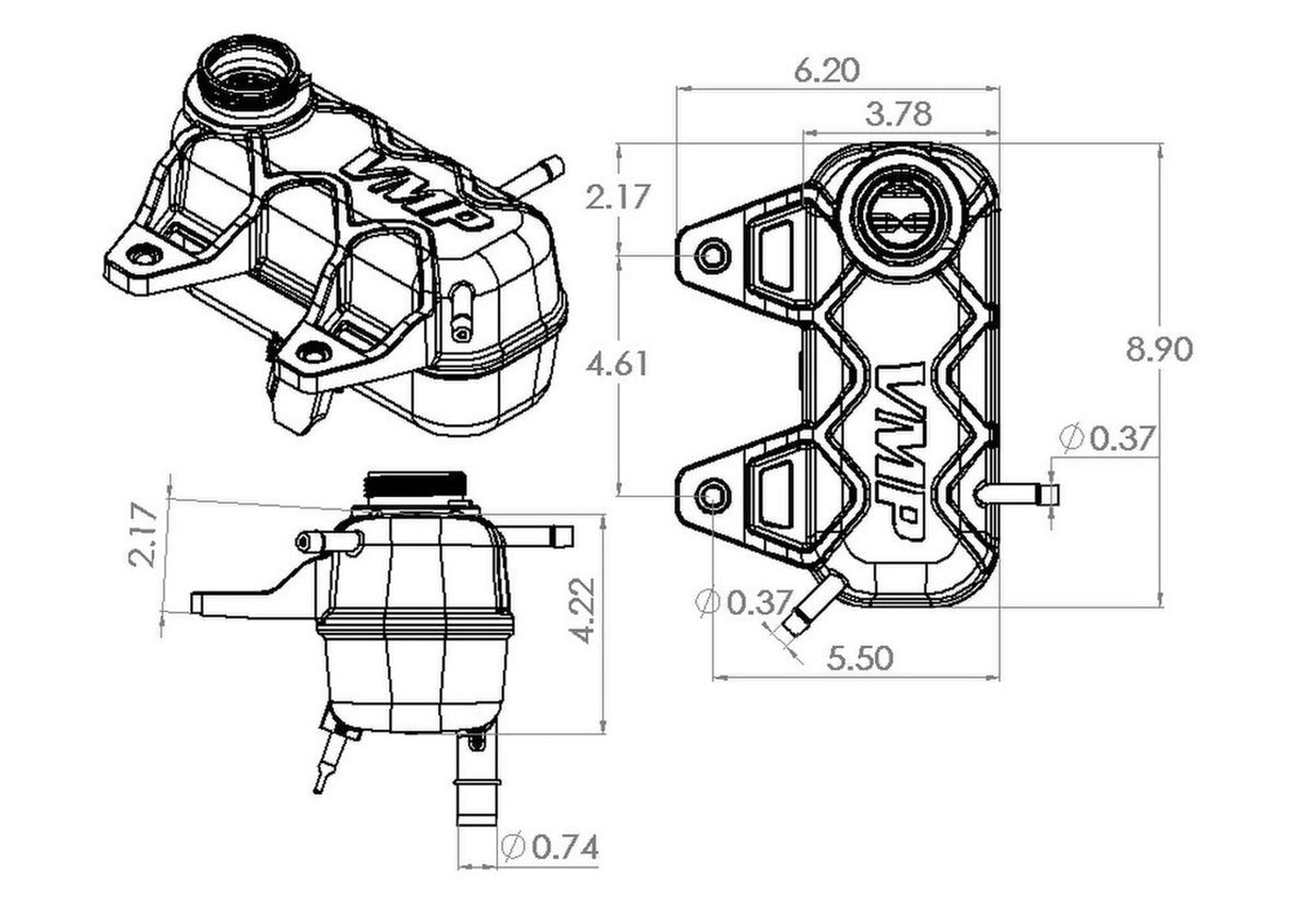 VMP Engine Coolant Degas Bottle Kit (2015 - 2023 Mustang) VMP-DGA010