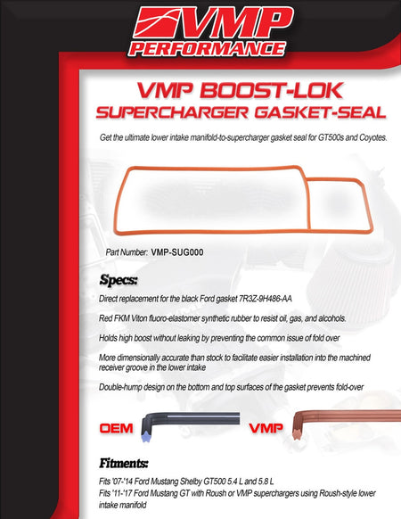 VMP Boost-Lok Supercharger Gasket Seal (2007 - 2014 GT500 / 2011 - 2017 Coyote) VMP-SUG000