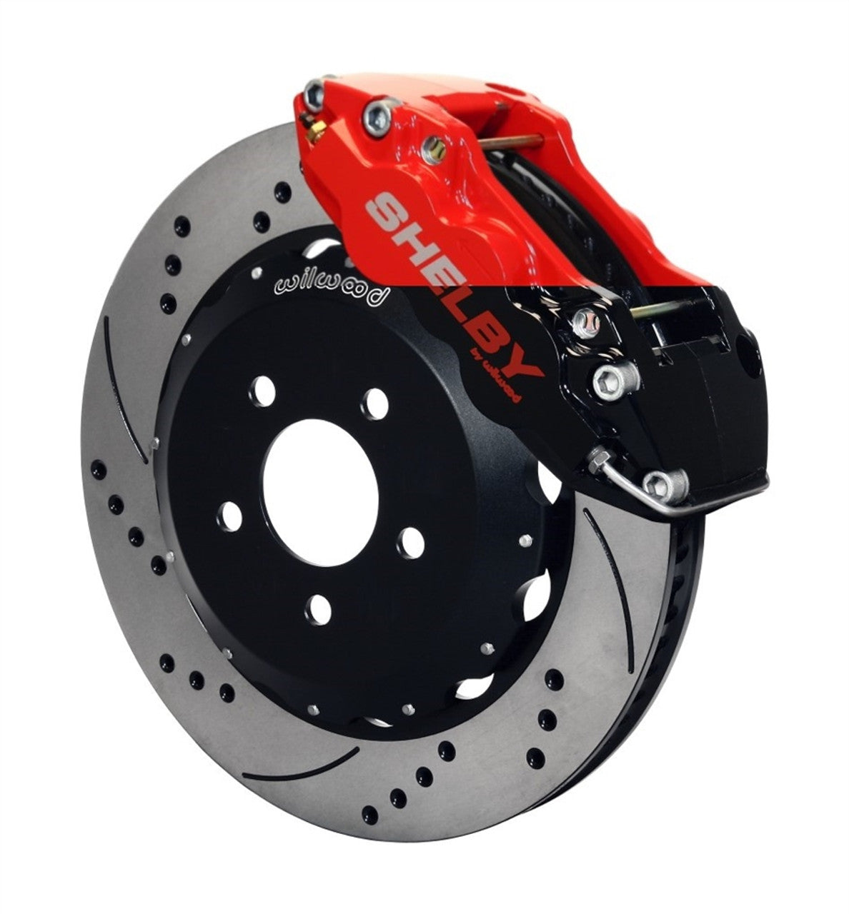 Shelby American Wilwood Rear 4-Piston Big Brake Kit - Red w/Silver Lettering (2005 - 2014 Mustang / 2005 - 2014 GT500) S5MK-2300-UF