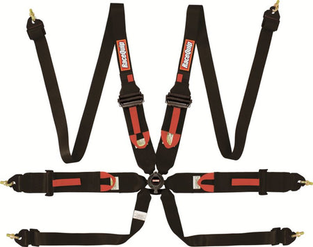 RaceQuip Black FIA CAMLOCK 6pt Pull Up Lap FHR - 854004