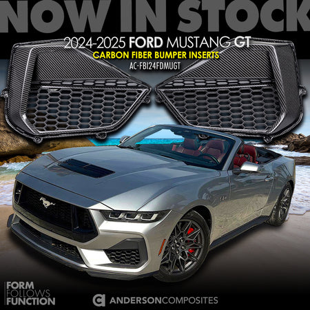 Anderson Composites Carbon Fiber Front Bumper Inserts (2024 - 2025 Mustang GT) AC-FBI24FDMUGT